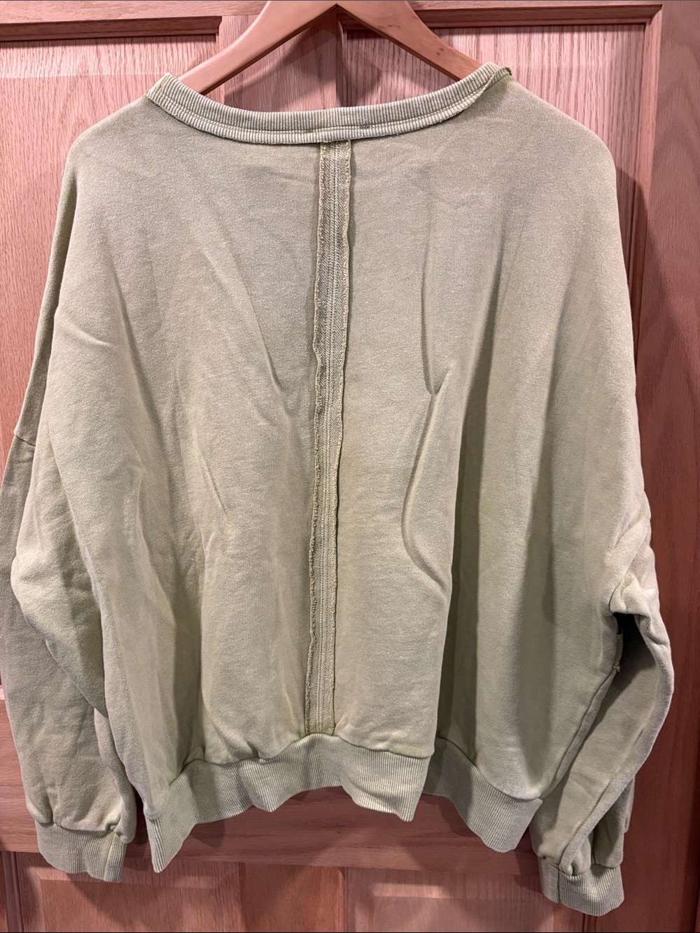 easel Olive Green Distressed Crewneck Sweater - Picture 4 of 5
